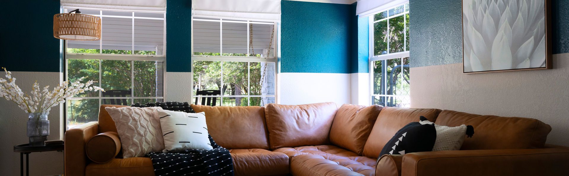 Interior of a beautifully designed short-term rental living room — free design consultation for rental hosts