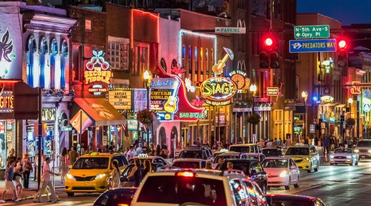Nashville downtown at night — Nashville, Charleston, and Scottsdale weekend trip planning